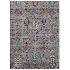 Machine Washable Indoor/Outdoor Chantille ACN2047 Gray 5' x 7'6" Rug