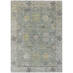Machine Washable Indoor/Outdoor Chantille ACN2052 Sage 5' x 7'6" Rug