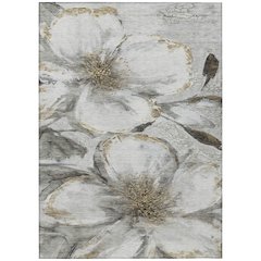 Machine Washable Indoor/Outdoor Chantille ACN2055 Silver 5' x 7'6" Rug