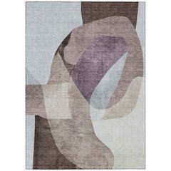 Machine Washable Indoor/Outdoor Chantille ACN2058 Brown 5' x 7'6" Rug