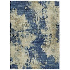 Machine Washable Indoor/Outdoor Chantille ACN2066 Navy 5' x 7'6" Rug