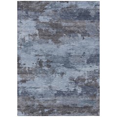 Machine Washable Indoor/Outdoor Chantille ACN2075 Blue 5' x 7'6" Rug