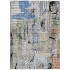 Machine Washable Indoor/Outdoor Chantille ACN2076 Blue 5' x 7'6" Rug