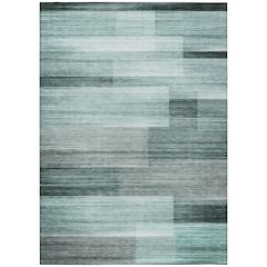 Machine Washable Indoor/Outdoor Chantille ACN2082 Teal 5' x 7'6" Rug