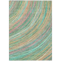 Machine Washable Indoor/Outdoor Chantille ACN2094 Teal 5' x 7'6" Rug