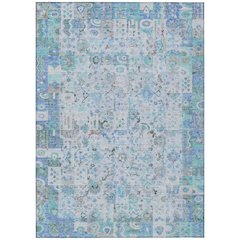 Machine Washable Indoor/Outdoor Chantille ACN2099 Blue 5' x 7'6" Rug