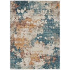 Machine Washable Indoor/Outdoor Chantille ACN2114 Teal 5' x 7'6" Rug