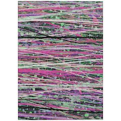 Machine Washable Indoor/Outdoor Chantille ACN2125 Pink 5' x 7'6" Rug