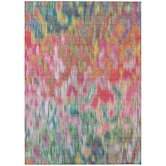 Machine Washable Indoor/Outdoor Chantille ACN2129 Pink 5' x 7'6" Rug