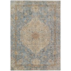 Machine Washable Indoor/Outdoor Chantille ACN2136 Blue 5' x 7'6" Rug