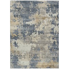 Machine Washable Indoor/Outdoor Chantille ACN2142 Blue 5' x 7'6" Rug