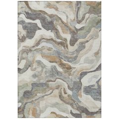 Machine Washable Indoor/Outdoor Chantille ACN2162 Khaki 5' x 7'6" Rug