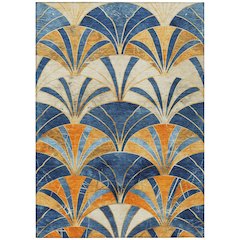 Machine Washable Indoor/Outdoor Chantille ACN2178 Blue 5' x 7'6" Rug