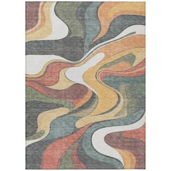 Machine Washable Indoor/Outdoor Chantille ACN2183 Gold 5' x 7'6" Rug