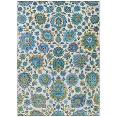 Machine Washable Indoor/Outdoor Chantille ACN2187 Aqua 5' x 7'6" Rug