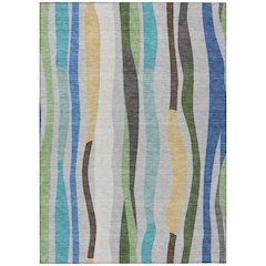 Machine Washable Indoor/Outdoor Chantille ACN2188 Green 5' x 7'6" Rug