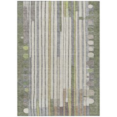 Machine Washable Indoor/Outdoor Chantille ACN2189 Olive 5' x 7'6" Rug
