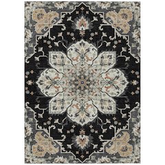 Machine Washable Indoor/Outdoor Chantille ACN2194 Black 5' x 7'6" Rug