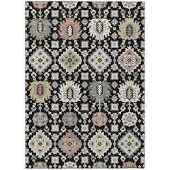 Machine Washable Indoor/Outdoor Chantille ACN2200 Black 5' x 7'6" Rug