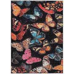 Machine Washable Indoor/Outdoor Chantille ACN2201 Black 5' x 7'6" Rug