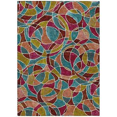 Machine Washable Indoor/Outdoor Chantille ACN2208 Merlot 5' x 7'6" Rug