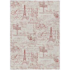 Machine Washable Indoor/Outdoor Chantille ACN2209 Red 5' x 7'6" Rug