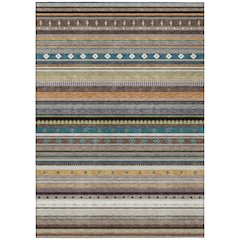Machine Washable Indoor/Outdoor Chantille ACN2218 Brown 5' x 7'6" Rug