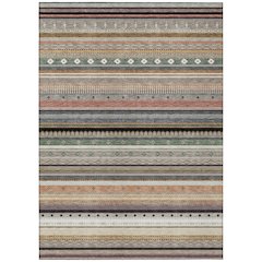 Machine Washable Indoor/Outdoor Chantille ACN2218 Khaki 5' x 7'6" Rug