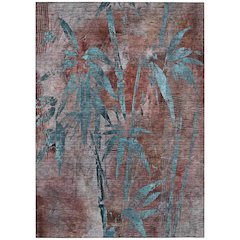 Machine Washable Indoor/Outdoor Chantille ACN2222 Orange 5' x 7'6" Rug