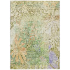 Machine Washable Indoor/Outdoor Chantille ACN2223 Green 5' x 7'6" Rug