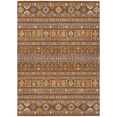 Machine Washable Indoor/Outdoor Chantille ACN2244 Orange 5' x 7'6" Rug