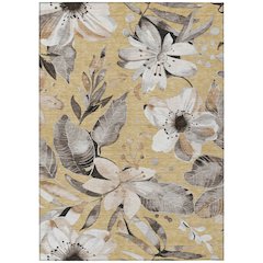 Machine Washable Indoor/Outdoor Chantille ACN2260 Gold 5' x 7'6" Rug
