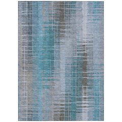 Machine Washable Indoor/Outdoor Chantille ACN2261 Teal 5' x 7'6" Rug