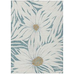 Machine Washable Indoor/Outdoor Chantille ACN2263 Teal 5' x 7'6" Rug