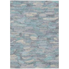 Machine Washable Indoor/Outdoor Chantille ACN2266 Teal 5' x 7'6" Rug