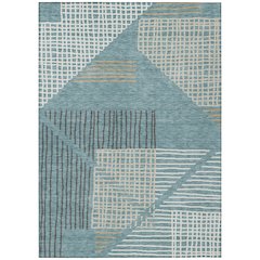 Machine Washable Indoor/Outdoor Chantille ACN2270 Teal 5' x 7'6" Rug