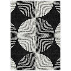 Machine Washable Indoor/Outdoor Chantille ACN2275 Black 5' x 7'6" Rug