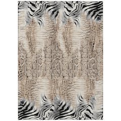Machine Washable Indoor/Outdoor Chantille ACN2276 Ivory 5' x 7'6" Rug