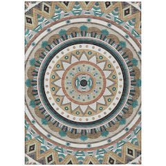 Machine Washable Indoor/Outdoor Chantille ACN2277 Brown 5' x 7'6" Rug