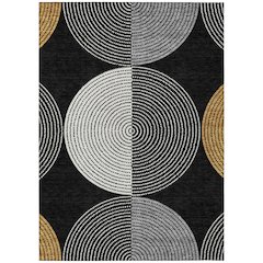 Machine Washable Indoor/Outdoor Chantille ACN2281 Black 5' x 7'6" Rug