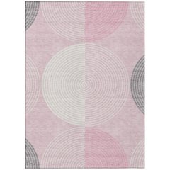 Machine Washable Indoor/Outdoor Chantille ACN2281 Pink 5' x 7'6" Rug