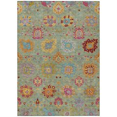 Machine Washable Indoor/Outdoor Chantille ACN2288 Green 5' x 7'6" Rug