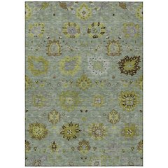 Machine Washable Indoor/Outdoor Chantille ACN2289 Green 5' x 7'6" Rug