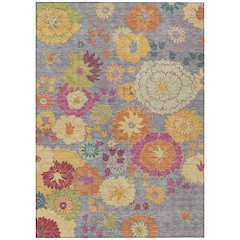 Machine Washable Indoor/Outdoor Chantille ACN2293 Gray 5' x 7'6" Rug