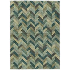 Machine Washable Indoor/Outdoor Chantille ACN2296 Green 5' x 7'6" Rug