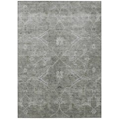 Machine Washable Indoor/Outdoor Chantille ACN2298 Gray 5' x 7'6" Rug