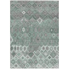 Machine Washable Indoor/Outdoor Chantille ACN2304 Green 5' x 7'6" Rug