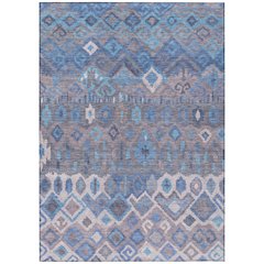Machine Washable Indoor/Outdoor Chantille ACN2304 Blue 5' x 7'6" Rug