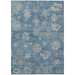 Machine Washable Indoor/Outdoor Chantille ACN2305 Blue 5' x 7'6" Rug