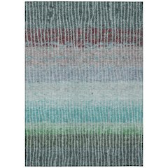 Machine Washable Indoor/Outdoor Chantille ACN2314 Teal 5' x 7'6" Rug